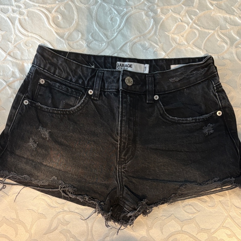 Garage Black Denim Cutoff Shorts